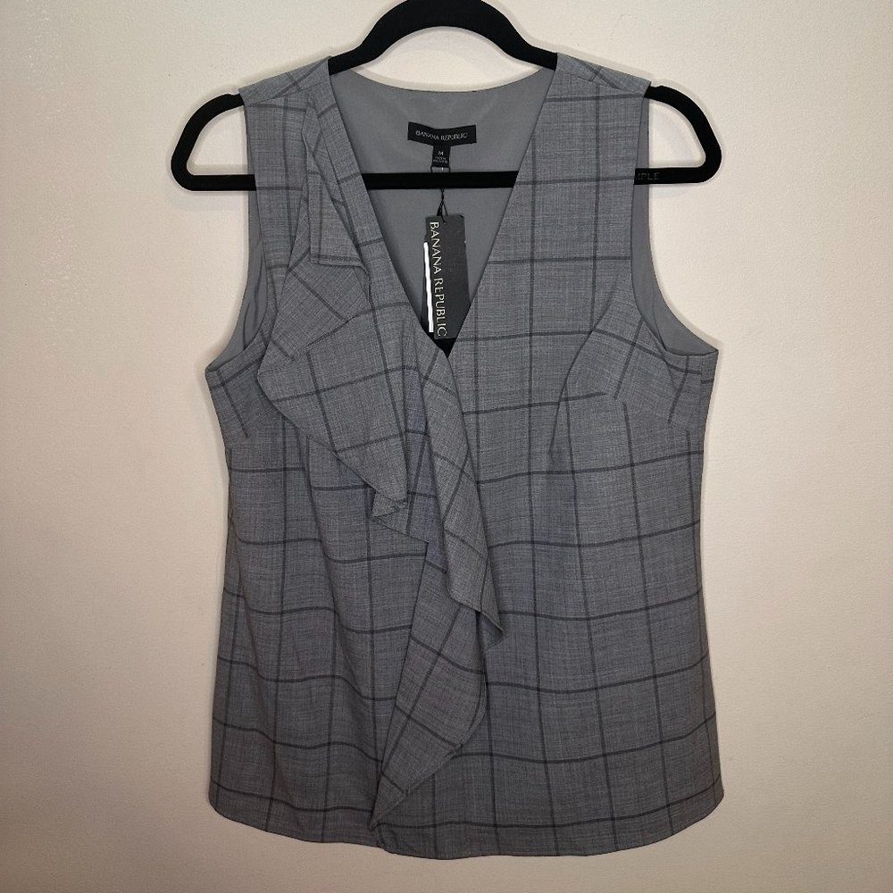 NWT Gray Blouse with Frill